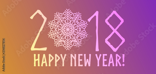 2018 happy New Year calendar Christmass text for Holiday calendar print color...