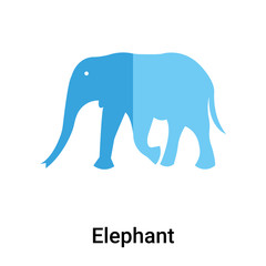 Poster - Elephant icon vector sign and symbol isolated on white background