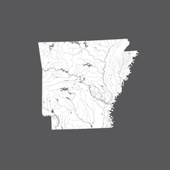 Wall Mural - U.S. states - map of Arkansas. Hand made. Rivers and lakes are shown. Please look my other images of cartographic series - they are all very detailed and carefully drawn by hand WITH RIVERS AND LAKES.