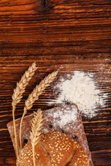 Wall Mural - Wheat pastry with flour and spikes.