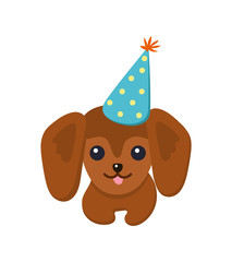 Sticker - Dachshund Happy Dog Poster Vector Illustration