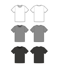 T-shirt Top Tee Fashion Flat Technical Drawing Template