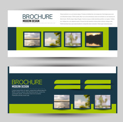 Sticker - Flyer banner or web header template set. Vector illustration promotion design background. Green color.