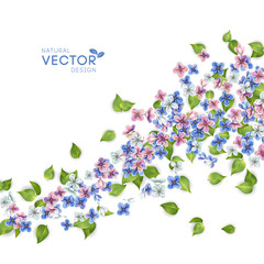 Wall Mural - Vector Flying Flowers