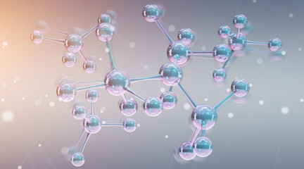 Aufkleber - Modern digital molecule structure 3D rendering