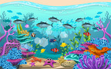 Fototapeta Dinusie - the beauty of the sea. there are fish and corals.