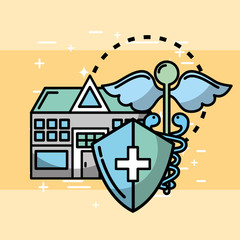 Wall Mural - home protection medicine health medical vector illustration  