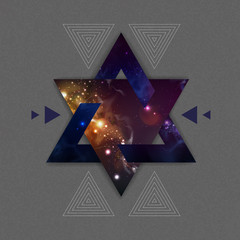 Wall Mural - Abstract hipster polygonal triangle background with open space inside.