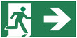 emergency exit sign right - emergeny exit vector illustration