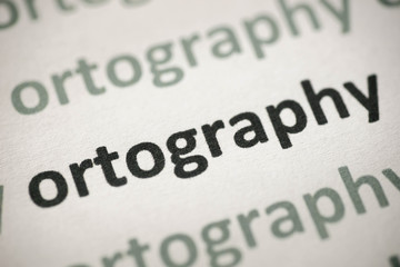 Canvas Print - word ortography printed on paper macro