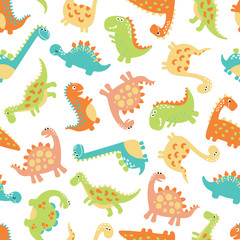 Wall Mural - Cute dino seamless pattern