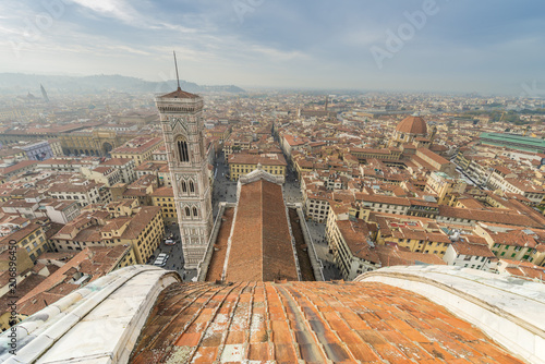 Plakat Widok na miasto Florencja z kopuły Brunelleschi katedry we Florencji.