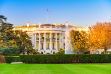The White House Illuminated By Evening Sun, Washington DC