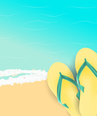 Poster - Summer Time Background. Sunny Beach Vector Illustration