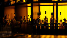 Amber Backlit Generic Bar Bottles