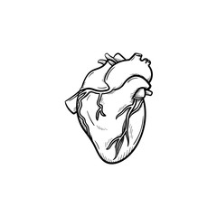 Sticker - A heart hand drawn outline doodle icon