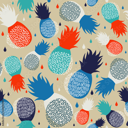 Foto Pineapple abstract seamless pattern background