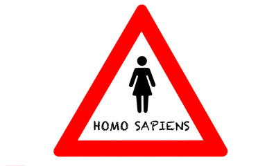 Sticker - Homo sapiens Warnschild