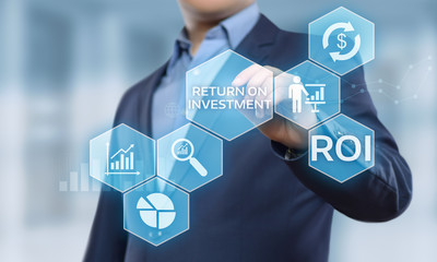Wall Mural - roi return on investment finance profit success internet business technology concept