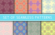 © Liudmyla - Seamless patterns. Collection of colored floral backgrounds