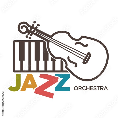Jazz orchestra musical art vector poster © Sonulkaster