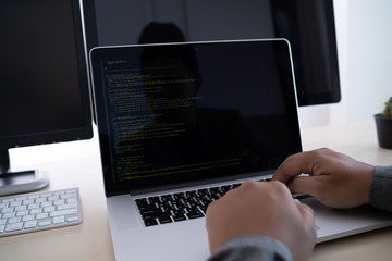 Wall Mural - programmer working developing programming technologies web design online technology