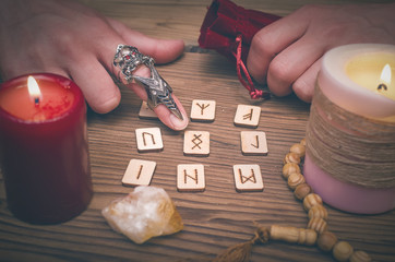 Runestone reading. Scandinavian runes divination. Future reading.