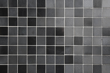 Wall Mural - tiled background with square tiles in different shades of black and gray