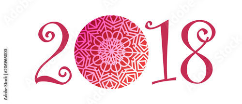 2018 happy New Year calendar Christmass text for Holiday calendar print color...