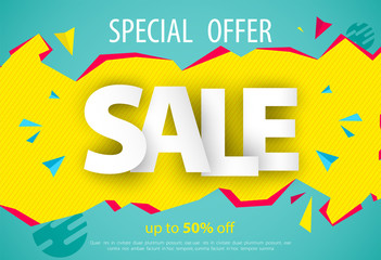 Wall Mural - Sale banner template design for your business.