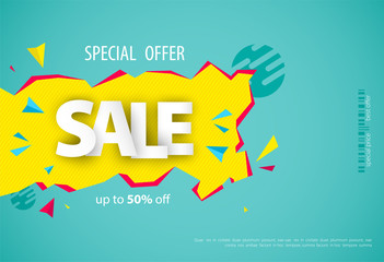 Wall Mural - Sale banner template design for your business.