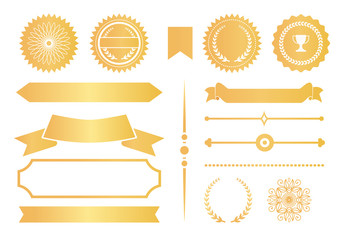 certificate design elements labels awards ribbons