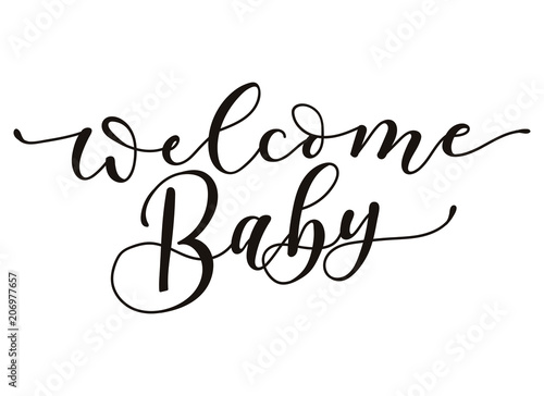 Download Welcome Baby lettering inscription isolated on white ...