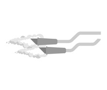 Exhaust Pipe Bike Isolated. Motorcycle Part. Vector Illustration