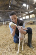 © goodluz - Breeder woman feeding lamb with baby bottle