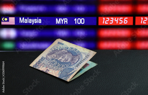 One Ringgit Banknote Of Malaysia On The Black Floor Digital Board One Ringgit Banknote Of Malaysia On The Black Floor Digital Board Currency Exchange Money