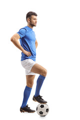 Poster - Soccer player with a football waiting in line