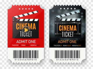 Poster - Movie cinema premiere poster or flyer design. Vector cinema tickets background.