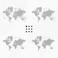 Wall Mural - set of dotted world maps. vector illustration.