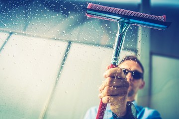 Canvas Print - Car Window Cleaning