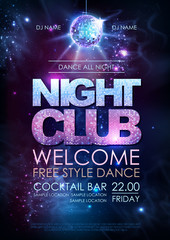 Wall Mural - disco ball background. disco night club poster on open space background
