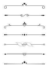 calligraphic decorative elements in vector format. design elements for page decoration