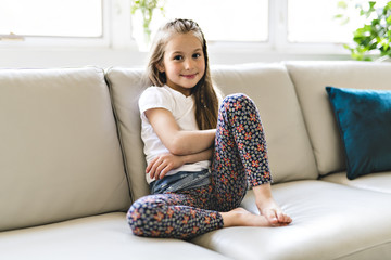 beauty girl on sofa