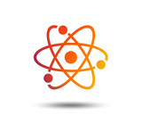 Fototapeta  - Atom sign icon. Atom part symbol. Blurred gradient design element. Vivid graphic flat icon. Vector