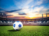Fototapeta Sport - Ball on soccer stadium championship concept