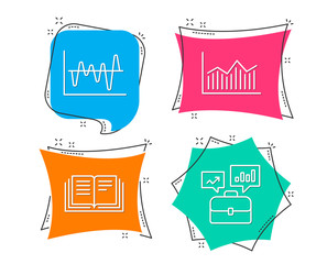 Wall Mural - set of stock analysis, money diagram and education icons. business portfolio sign. business trade, c