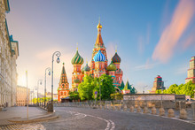 St. Basil's Cathedral At Red Square In Moscow