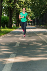  Young woman out for a jog
