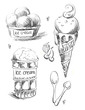 Ice cream. Sketch. Vector