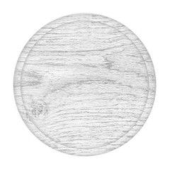 Wall Mural - round wooden plate top view on white background